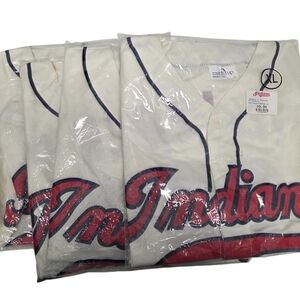 Lot of 4 Bob Feller Cleveland Indians #19 Matchup Promo Jerseys Giveaway Sz XL
